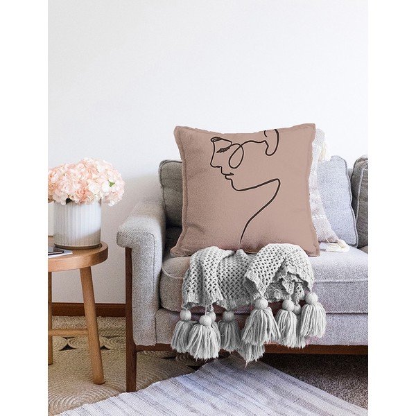 Beež padjaümbris puuvillase seguga Portree, 55 x 55 cm - Minimalist Cushion Covers-image-2