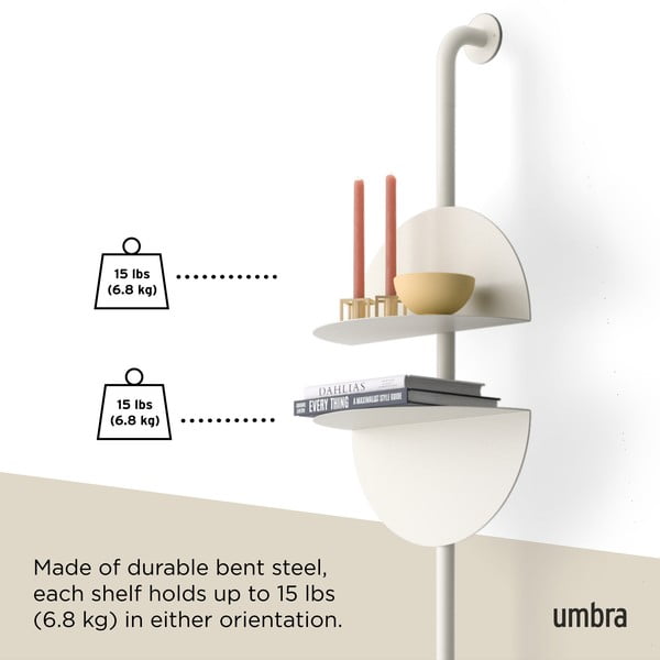 Mattvalge metallist moodulriiulisüsteem 27x203,5x35 cm Solis - Umbra-image-4
