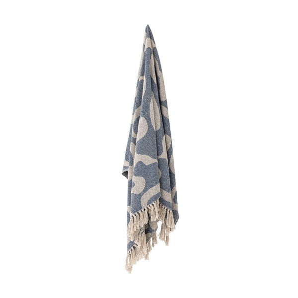 Sinine/beež taaskasutatud puuvillast tekk 130x160 cm Salobre - Bloomingville