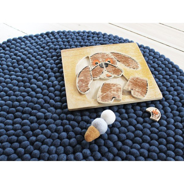 Sinine pallivillane vaip , ⌀ 200 cm Ball Rugs - Wooldot-image-2