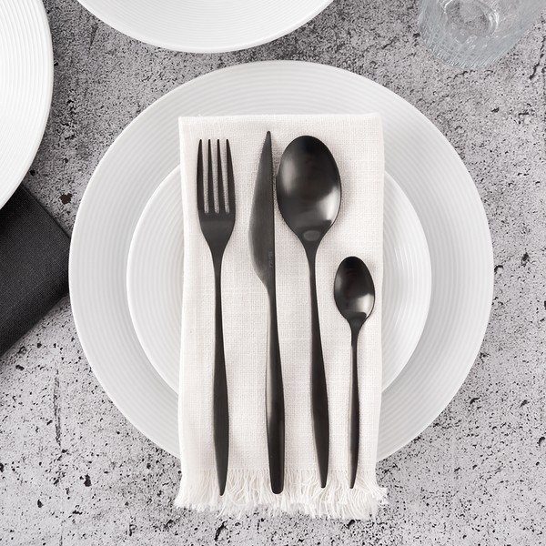 Mustad roostevabast terasest söögiriistad 24 tk - Orion-image-2