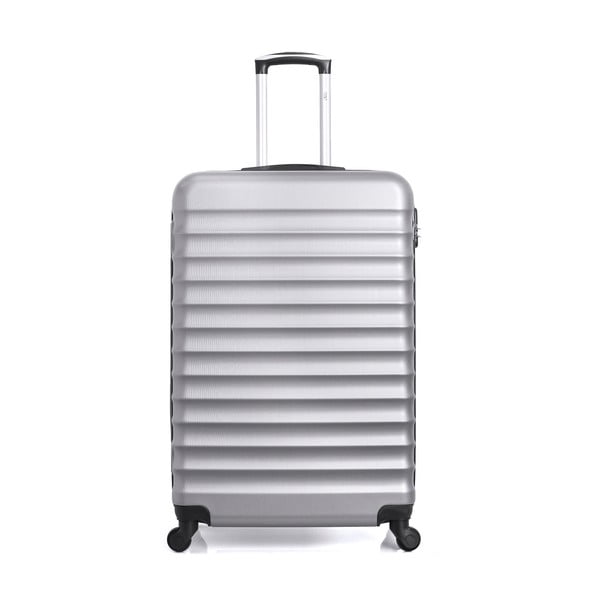 Cestovní kufr ve stříbrné barvě na kolečkách Hero Meropi, 60 l