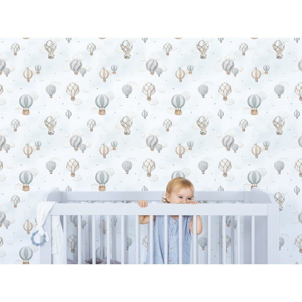 Laste mittekootud tapeet 10 m x 50 cm 10 m x 50 cm Hot-Air Balloons - Lilipinso-image-1