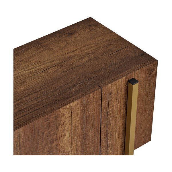 Tume naturaalses toonis pähklipuust televiisorilaud 180x45x30 cm Nexus - Kalune Design-image-4