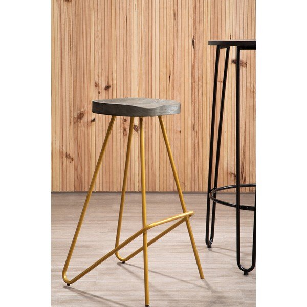 Jalakapuust baaritool kuldses/naturaalses värvitoonis (istme kõrgus 78 cm) District - Premier Housewares-image-1