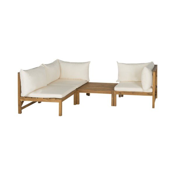 Set zahradní lavice a odkládacího stolku z akátového dřeva Safavieh Sherwood-image-1