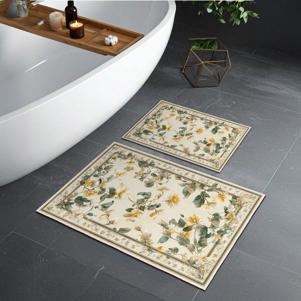 Beežid vannitoamatid komplektis 2 tükki 60x100 cm - Foutastic-image-1