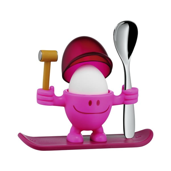 Cromargan® Mc Egg punane ja roosa munahoidja koos lusikaga McEgg - WMF-image-2