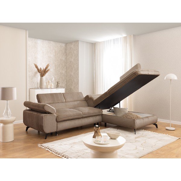 Pruun velvetist nurgadiivan (parempoolne/L-kujuline) Marbeya - Ropez-image-4