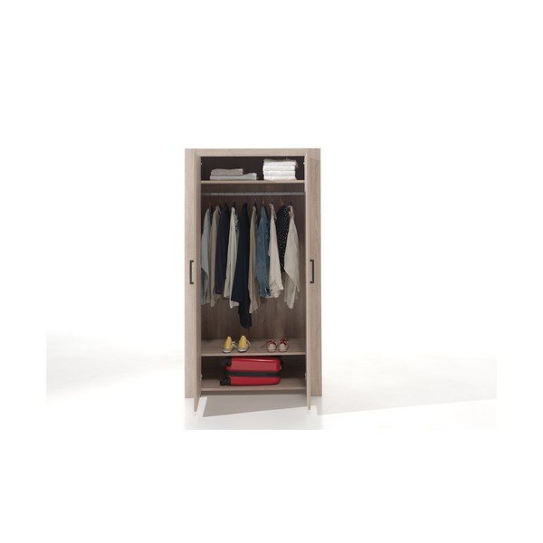 Hnědá skříň Vipack Aline Wood, výška 200 cm-image-1