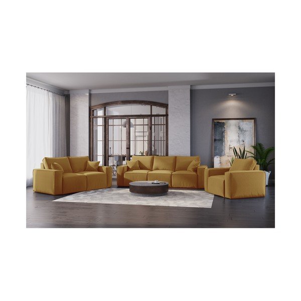 Žlutá pohovka Cosmopolitan Design Miami, 245 cm-image-4