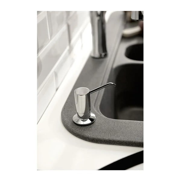 Mattmust plastmass sisseehitatud seebidosaator  350 ml – Sapho-image-1