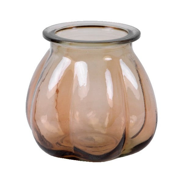 Kouřově hnědá váza z recyklovaného skla Ego Dekor Tangerine, výška 16 cm