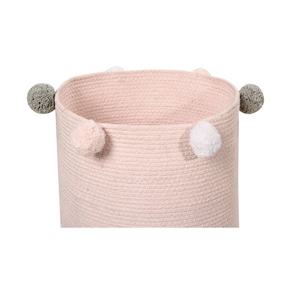 Heleroosa riidest laste mänguasjakorv ø 30x30 cm Bubbly - Lorena Canals-image-2