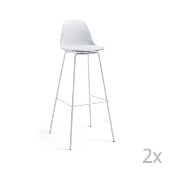Sada 2 světle šedých barových židlí La Forma Lysna