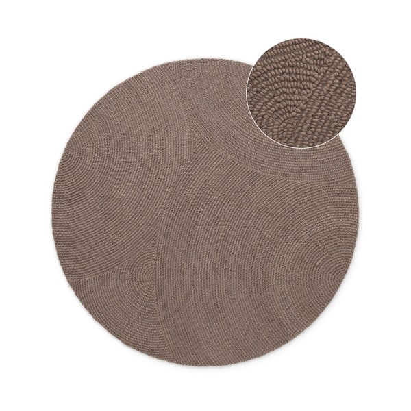 Taupe käsitsi kootud ümmargune villane vaip ø 200 cm Eleni Taupe - Hanse Home