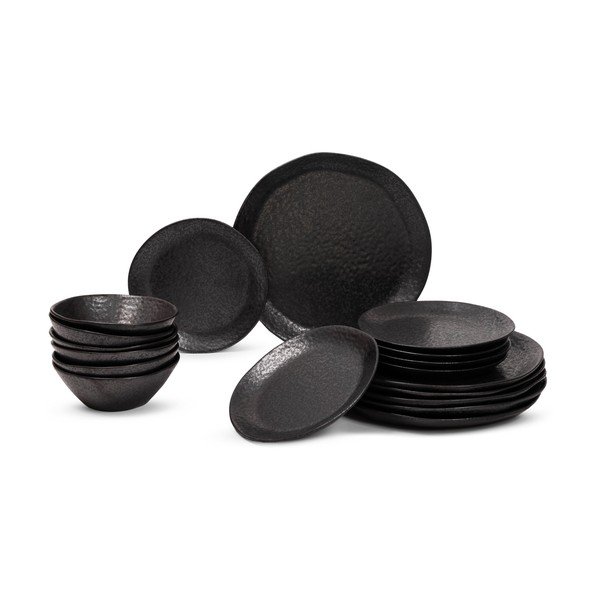 Kivikeraamikast sööginõude komplekt 18 tk Dark Moon – Bonami Selection