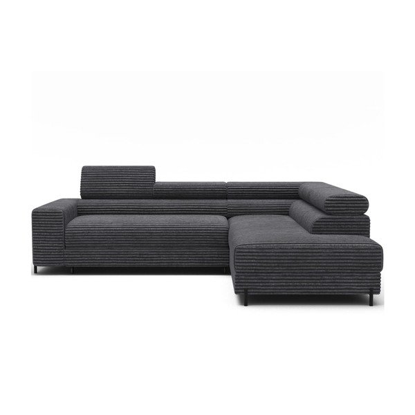 Tumehall velvetist nurgadiivan (parempoolne/L-kujuline) Colesio - ELTAP