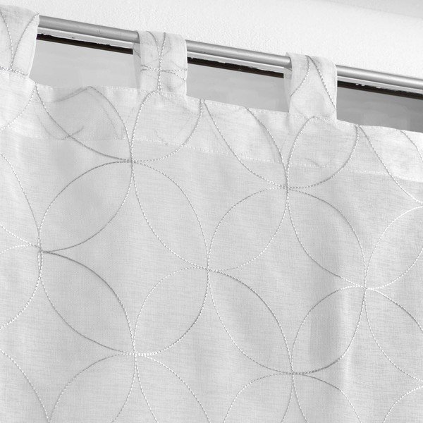 Valge-hall voile kardinad 2 tk komplektis 60x90 cm Olympia - douceur d'intérieur-image-1