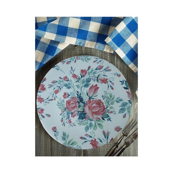 Modrý keramický talíř Roses, ⌀ 26 cm-image-1
