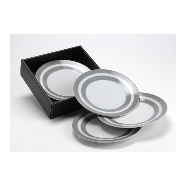 Sada dezertních talířů Grey Stripe, 8 cm, 6 ks