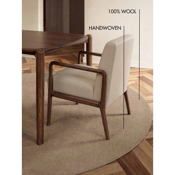 Beež käsitsi kootud villane ümmargune vaip ø 160 cm Greenwich - Ted Baker-image-4