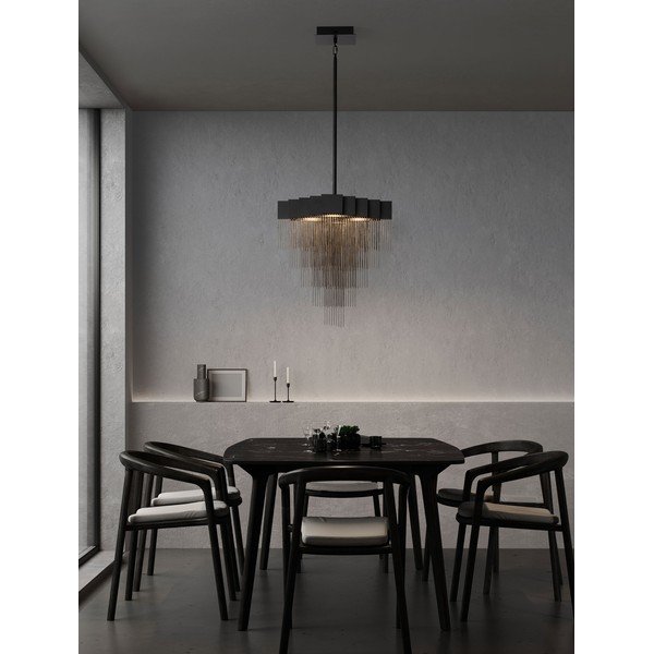Mattmust terasest hämardatav LED-rippvalgusti Revια - Nova Luce-image-1
