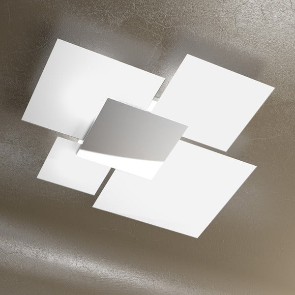 Bílé stropní svítidlo s šedým detailem Barloom Bi