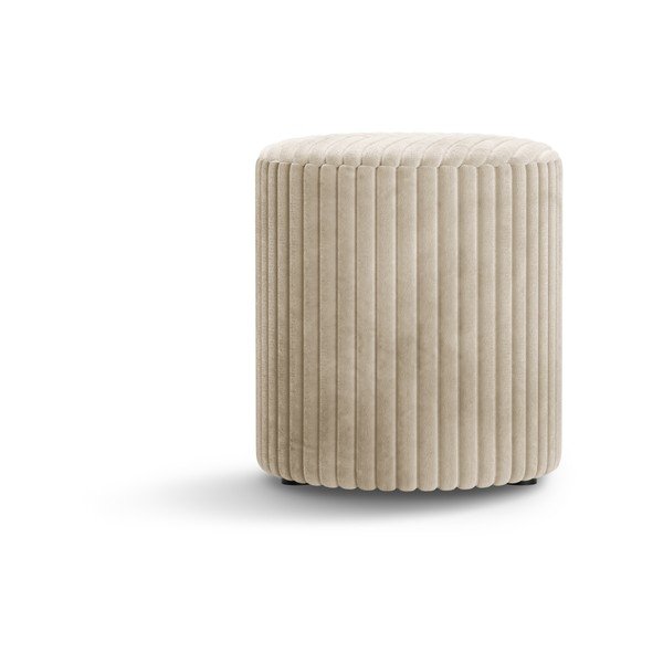Beež velvetist ottoman Dia - Micadoni-image-1