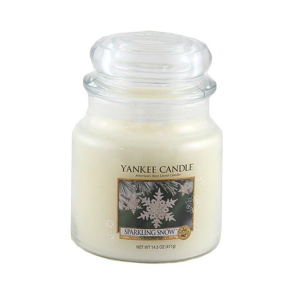 Vonná svíčka Yankee Candle Třpytivý Sníh, doba hoření 65 - 90 hodin