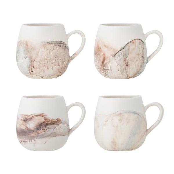 Kreemid kivikeraamikast kruusid 4tk komplektis 250 ml Lyre - Bloomingville