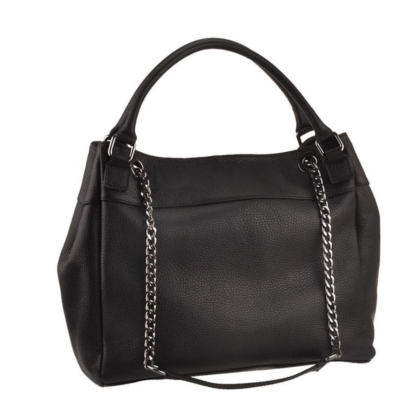 Černá kožená kabelka Florence Bags Meissa