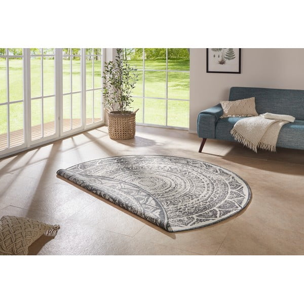 Hall ja kreemikas õuevaip , ø 140 cm Siruma - NORTHRUGS-image-2