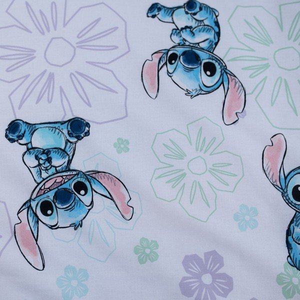 Valge puuvillane laste voodipesu 100x135 cm Lilo and Stitch "Ohana White" - Jerry Fabrics-image-4
