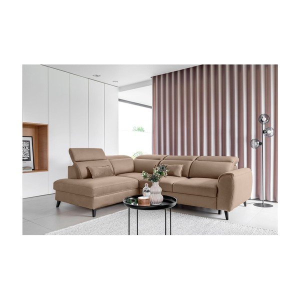 Helepruun sametist lahtikäiv/sahtliga nurgadiivan (parem nurk/L-kujuline) Noble – ELTAP-image-1