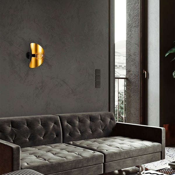 Must-kuldne seinavalgusti Sivani - Opviq lights-image-1