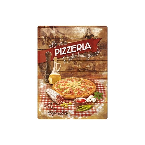 Plechová cedule Pizzeria, 30x40 cm