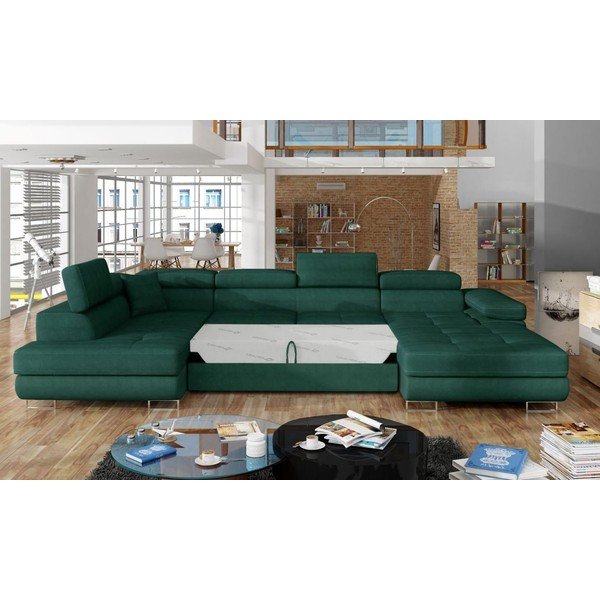 Roheline sametist lahtikäiv/sahtliga nurgadiivan (vasak nurk/U-kujuline) Rodrigo – ELTAP-image-2