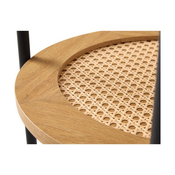 Ümmargune abilaud tammepuust dekoratsiooniga, ø 50 cm Pensacola - Unique Furniture-image-3