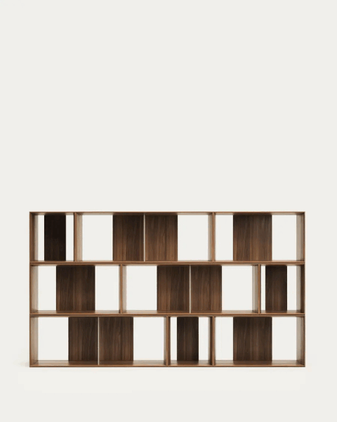 Pähklipuu dekooriga moodulriiulite süsteem 9 tk 202x114 cm Litto - Kave Home-image-3