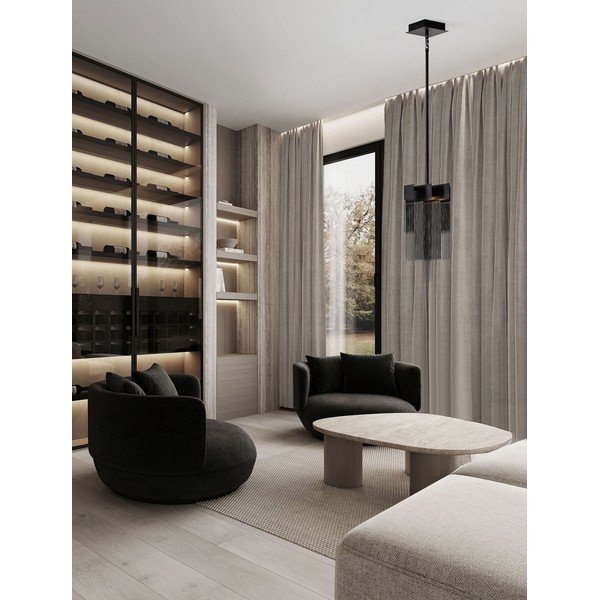 Mattmust terasest hämardatav LED-rippvalgusti Revια - Nova Luce-image-1