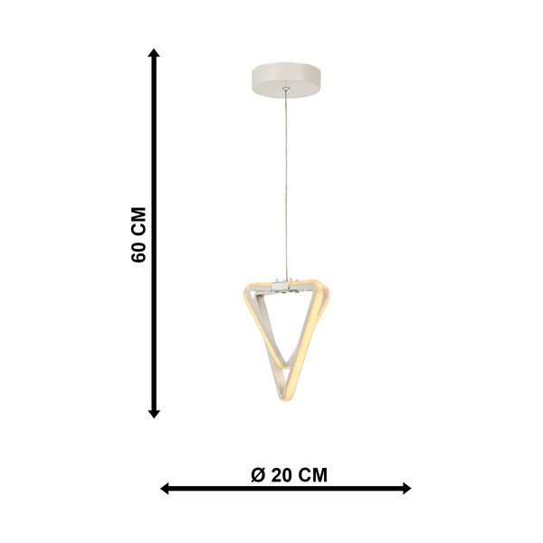 Valge metallist LED rippvalgusti ø 20 cm Baris - Squid Lighting-image-4