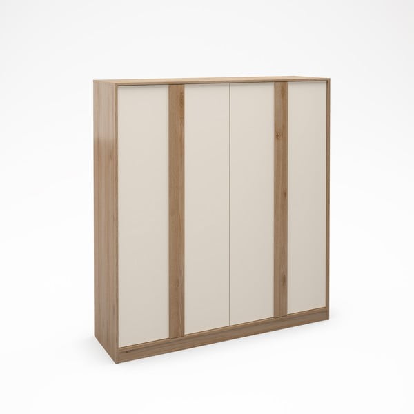 Kreem tammespoonist garderoobikapp 180x197,5x53 cm Dennis - Marckeric-image-4