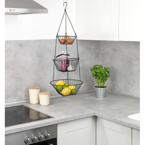 Metallist rippuv puuviljakorv Trio - Wenko-image-1