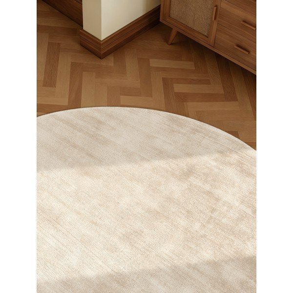 Elevandiluu värvi käsitsi kootud ümmargune viskoosvaip ø 150 cm Noemi - Vikosa-image-4