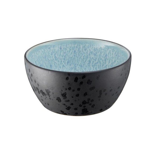 Černá kameninová miska s vnitřní glazurou v bledě modré barvě Bitz Mensa, průměr 12 cm-image-1