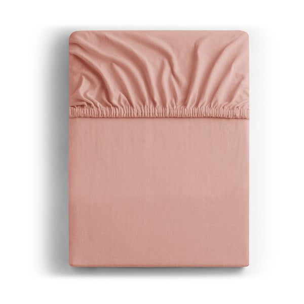 Virsikuvärvi trikotaažist kummiga lina 240x220 cm Amber - Restilo