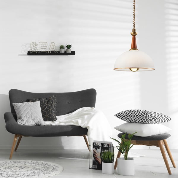 Pruun-kuldne rippvalgusti klaasist varjuga ø 30 cm Ciara - LAMKUR-image-2