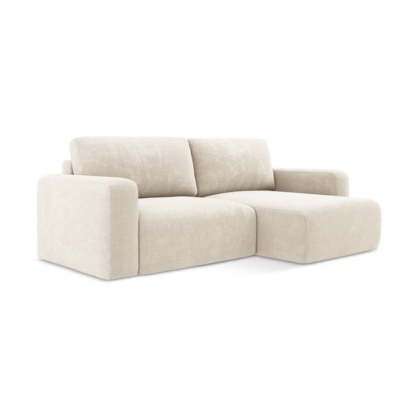 Kreemjas šenilldiivanvoodi/panipaigaga nurgadiivan (parempoolne nurk/diivanvoodiga) Kona - Makamii-image-2