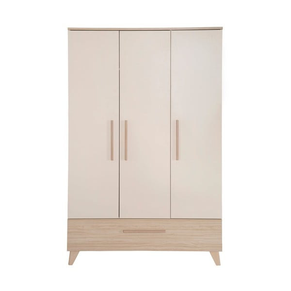 Kreem tammespoonist laste riidekapp 118x190x52 cm Sidney - Roba